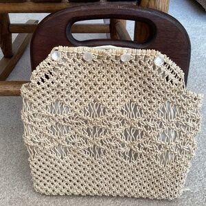 Wood and Rafia Handbag